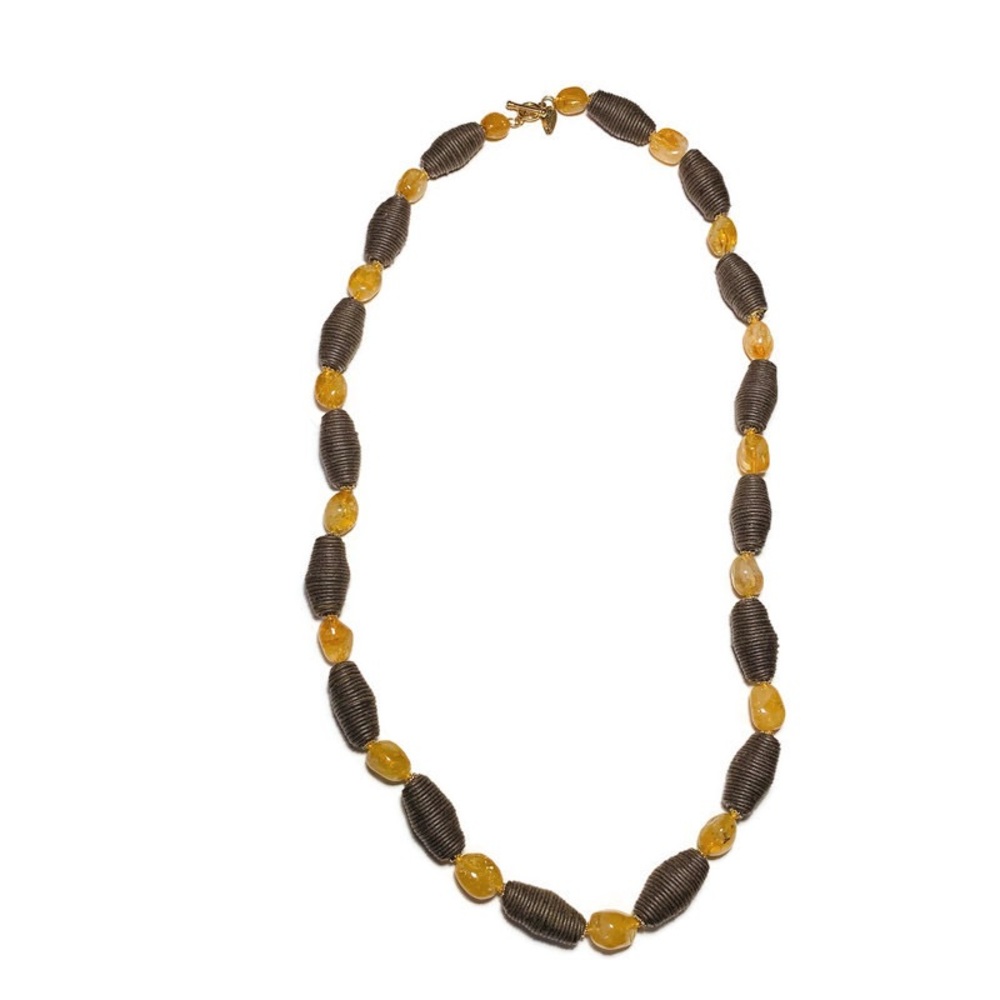 COLDWATER CREEK Amber Glass Statement Necklace